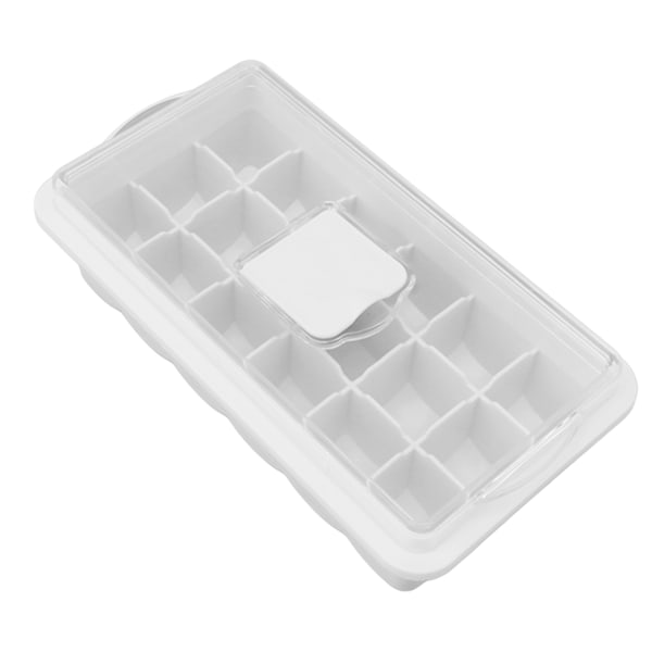 Ice Cube Tray Silikon Easy Release 18 Ice Cubes Maker Form med genomskinligt lock för Whisky Mjölk Te Vit