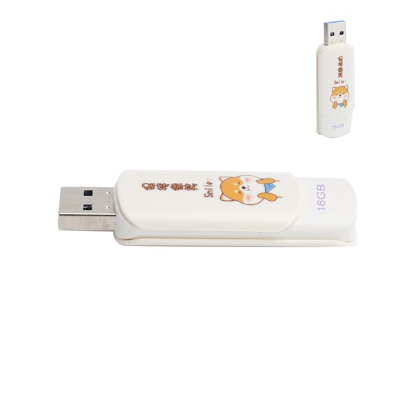 U Disk Bærbar USB2.0 Flash Drive til Studerende Sød Datalagring Memory Stick Gave (Slide CoverKeep Smiling 16GB)