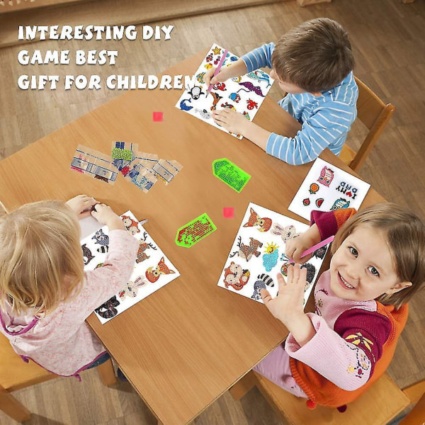 Påsk 22st 5d diamond painting kit för barn Lätt att göra kreativa diamantmosaikklistermärken Craft by Number Kit för barn och vuxna