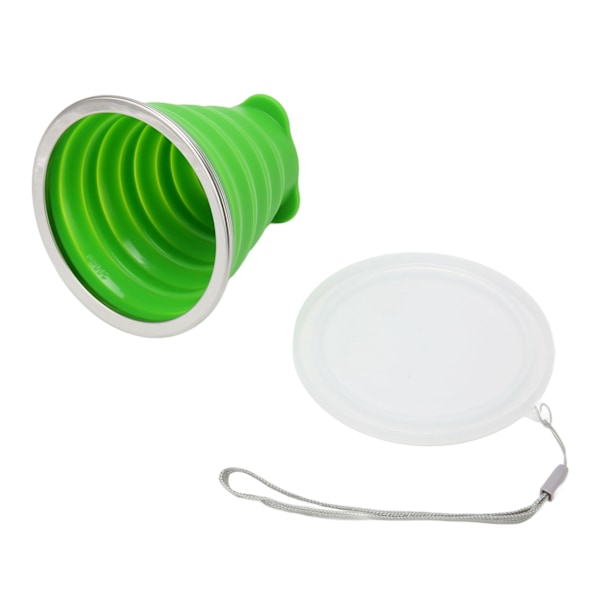 Hopfällbar Vattenkopp 270ml Livsmedelsgodkänd Silikon Flexibel Bärbar Vikbar Campingkopp för Resor Kontor Utomhus Grön
