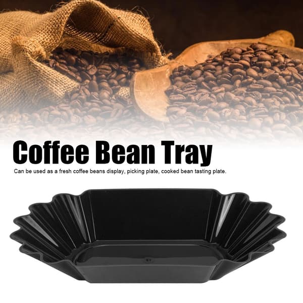 Food Grade PP Plastic Coffee Bean Sample Tray Display Dish Plate Container Home Kitchen Accessory Black