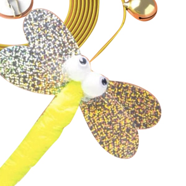 Cat Teaser Leksaker Interaktivt roligt Lindra tristess Hängande kattungeleksaker med klocka för inomhushem Big Eyed Dragonfly