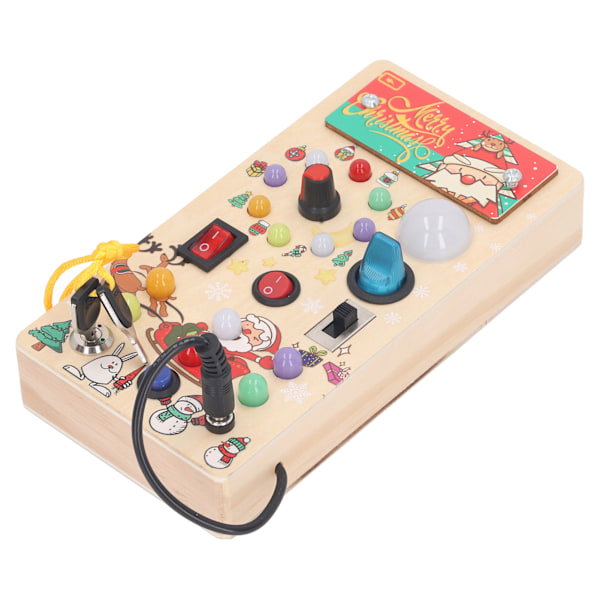 Busy Toddler Board med 8 LED-lys-brytere Tre Jul Style Lysbryter Opptatt Controller Board Sensorisk leke for under 1 år gammel