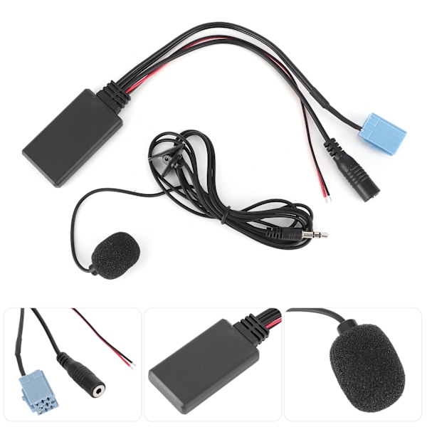 8-pins bilmikrofonadapter Bluetooth 5.0 AUX lydkabel musikkspillertilbehør