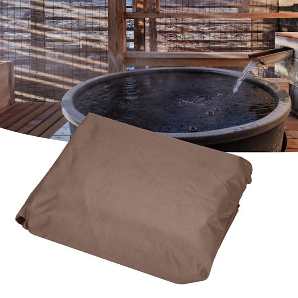 Utendørs firkantet badekar Hot Spring Spa Bad Støvtett lokk Vanntett beskyttelse (kaffe)