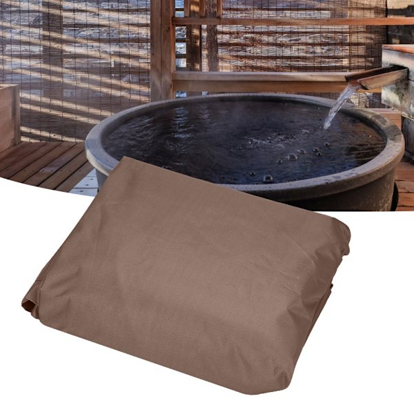 Utomhus fyrkantigt badkar Hot Spring Spa Bad Dammtät lock Vattentätt skydd (kaffe)