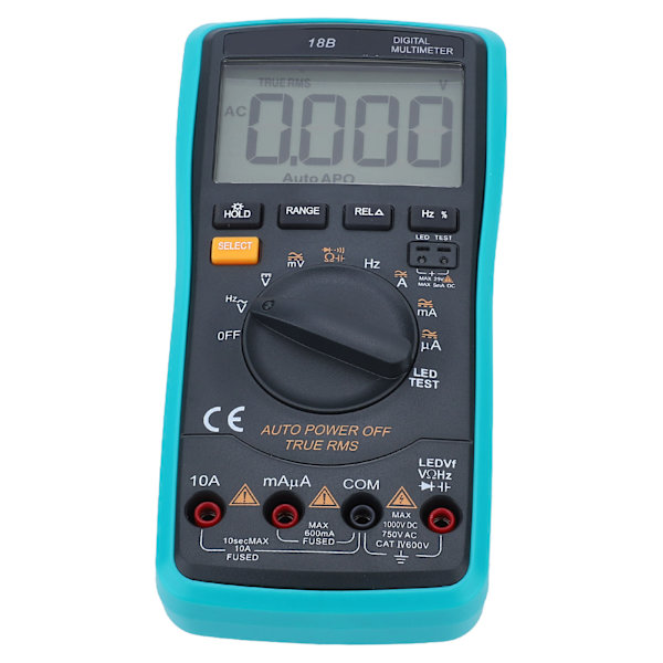 Digital Multimeter Tester Forsinket baggrundsbelysning Høj præcision Elektrisk Voltmeter Tester med overbelastningsbeskyttelse