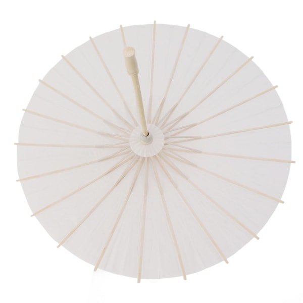 Lasten paperi sateenvarjo bambu ja paperi kiinalainen tyyli Elegantti valkoinen DIY paperi sateenvarjot koristeluun 58cm/22,8in