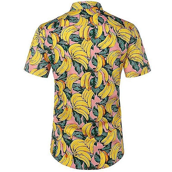 Keltainen Banaani Havaijipaita Miehille - Slim Fit Rento Rantajuhlat Paita