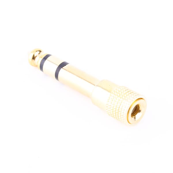 Guld 3,5 mm hun til 6,5 mm han stereo høretelefonadapter