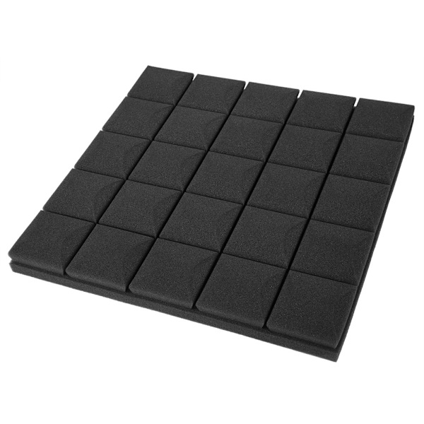 50*50*5cm 6 stk Skum Akustikpaneler Studio Lydabsorberende Skum (Sort)