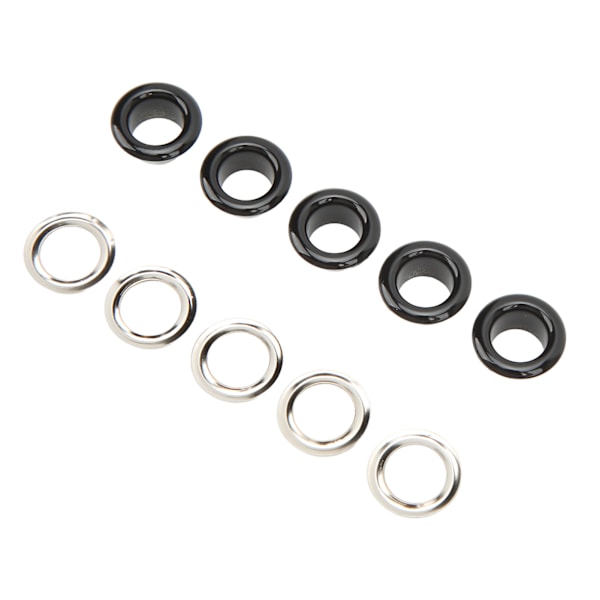 500 Sæt 8mm Øjer Metaløjer Jern Kobber Runde Metaløjer Spænder Øjer Ringe Sæt til Bukser Tasker Hatte Bælter Blank Sort
