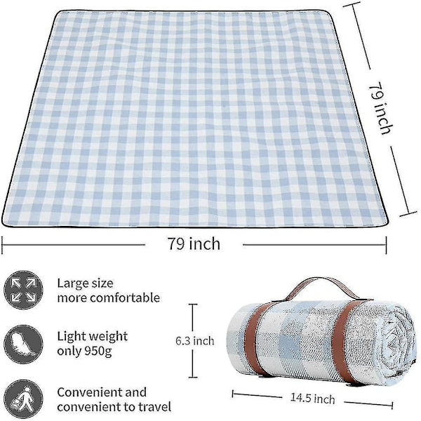 Vedenkestävä Piknikviltti Rannalle 200x200cm Nopea Kuivuminen