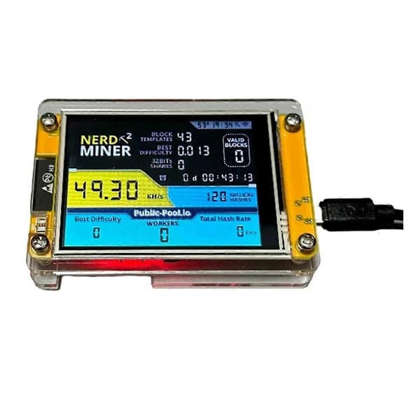 Nerdminer V3 2,8 tuuman BTC Solo Lottery Nerd Miner Krypto[LD]