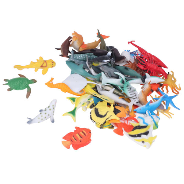 48 stk Havsdyr Legetøj Miljøvenligt Materiale Livlig Form Mini Tropisk Fisk Serie Miniaturelegetøj til 4 til 6 år gamle
