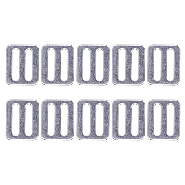 10 st justerbara spänne Fästelement rostfritt stål 316 webbing slider för krage remmar