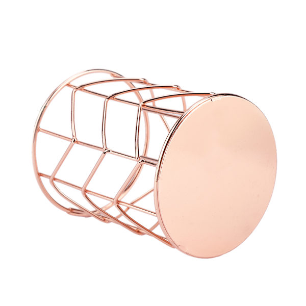 Metallinen pöytäjärjestäjä kynille, meikkisivellin, kirjepaperille, rauta, pöytäjärjestäjä (Rose Golden)