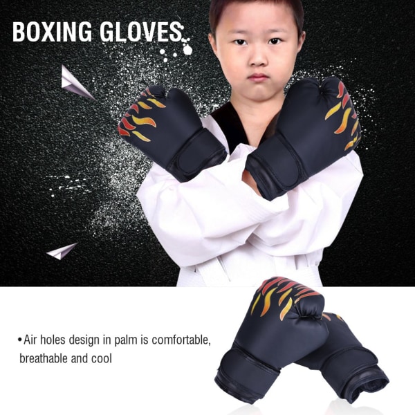 Barnboxning Slåss Muay Thai Sparring Stansning Kickboxning Grappling Sandbag Handskar Svarta