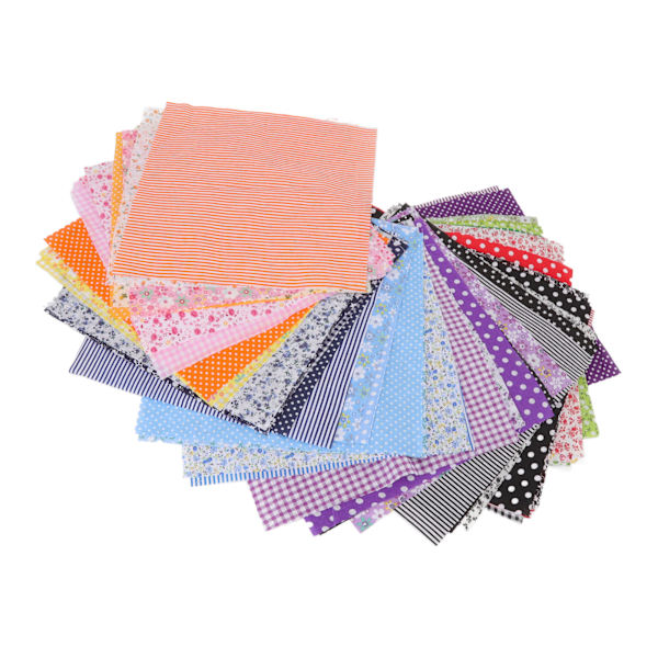 Bomullsquilttyg 9,8 x 9,8 tum blandade färger Lätt att stryka Multipurpose blommigt lapptäckstyg för Craft DIY 56 färger