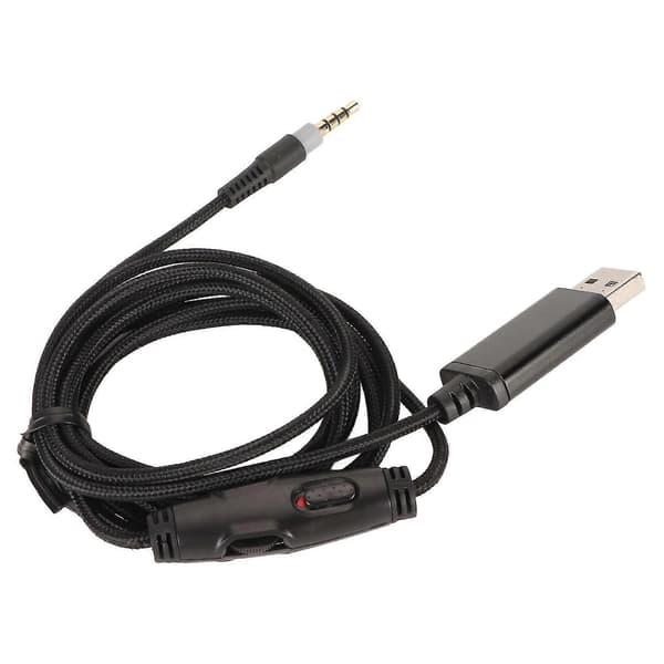 3,5 mm til USB-udskiftningskabel til hovedtelefoner med knapstyring til Logitech G633 G933 1,8 m