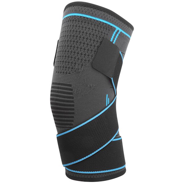 Utomhus Dual Sports Knäskydd Andas stickad Knäskydd Dubbla tryckband Knäskydd Blå L