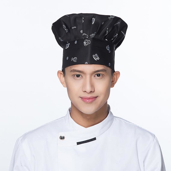 Keittiömestarin hattu aikuisille säädettävä elastinen leipuri keittiön ruoanlaitto Chef Cap Wine Glass