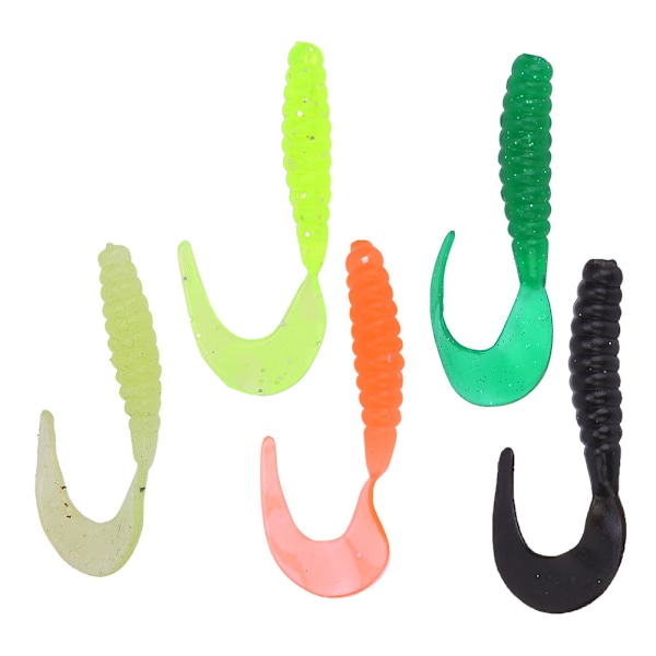 T0053 25ST Mjukt gummi Fiskedrag Grub Konstbete Simmask Set Verktygstillbehör