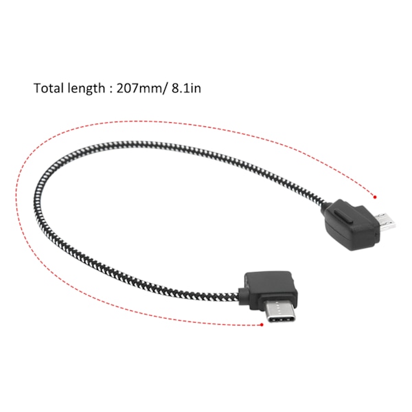 207 mm datakabel typ C surfplatta till styrenhet Passar för DJI Mavic Mini RC Drone