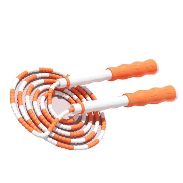 Segmenterat hopprep Justerbart Otrasslade pärlor Flexibel PP-plast hopprep för barn Orange