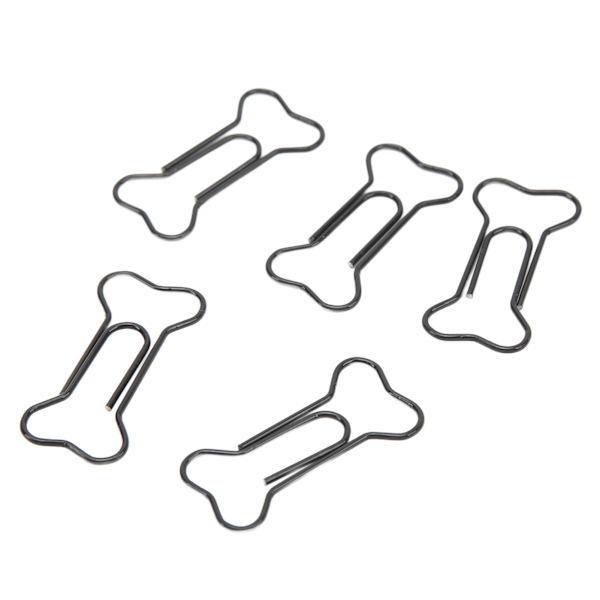 45 stk. Hundebensformede Papirclips Sorte Letvægts Notesbog Dokument Organisering Wire Bogmærke Clips