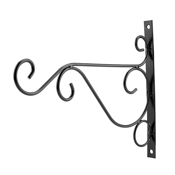 Rauta-kasviripustin Seinäkiinnitettävä kukkakoukku kodin puutarhakoristeluun 30*21cm (musta)
