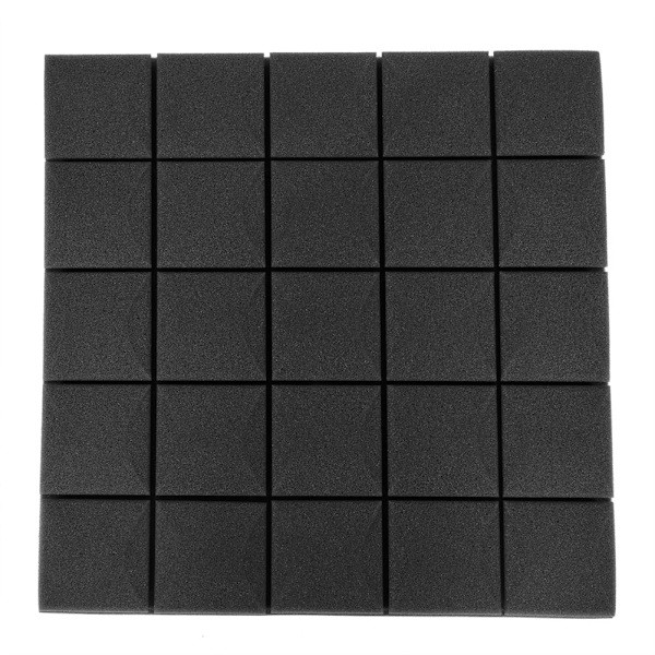 50*50*5cm 6 stk Skum Akustikpaneler Studio Lydabsorberende Skum (Sort)