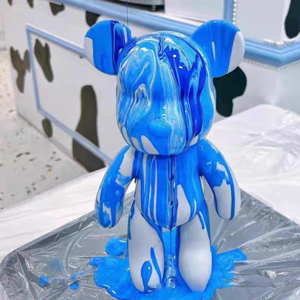 Vinyl Bear Staty DIY Painting Kit Hemmakontor Desktop Ornament Hantverkspresenter