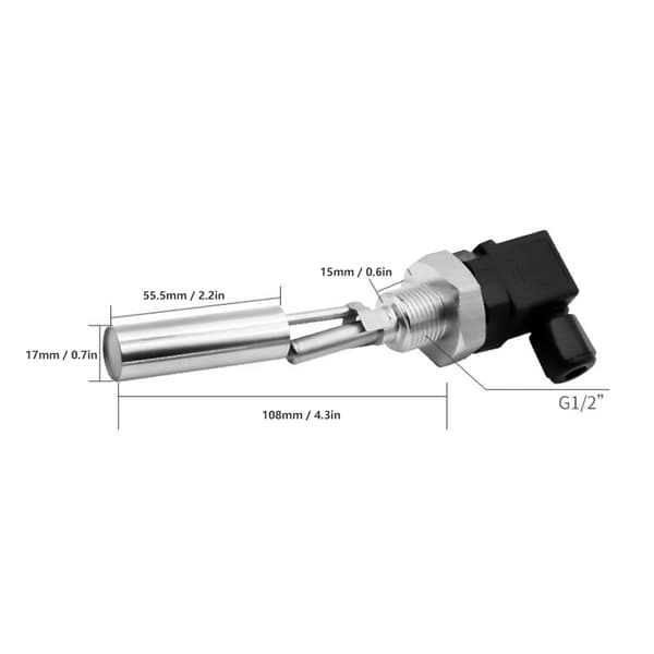 Andenæb Flydekontakt 304 Rustfrit Stål Vand Væske Niveausensor Controller G1/2\" DC0-220V