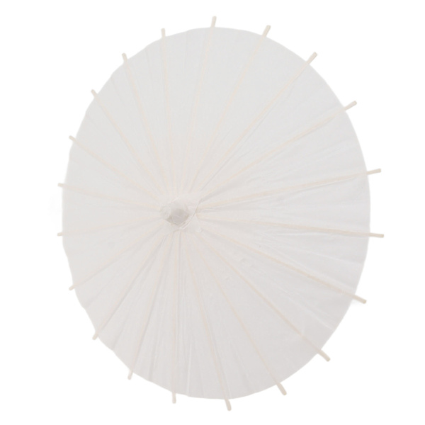 Lasten paperi sateenvarjo bambu ja paperi kiinalainen tyyli Elegantti valkoinen DIY paperi sateenvarjot koristeluun 28cm/11in