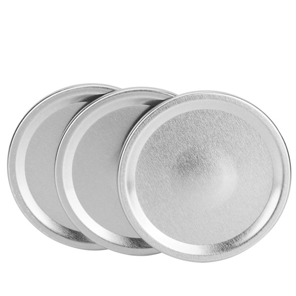 24 kpl Pyöreät jaettavat kansipurkit Säilytyskansit tavallisille leveäsuisille purkeille (hopea 70 mm)