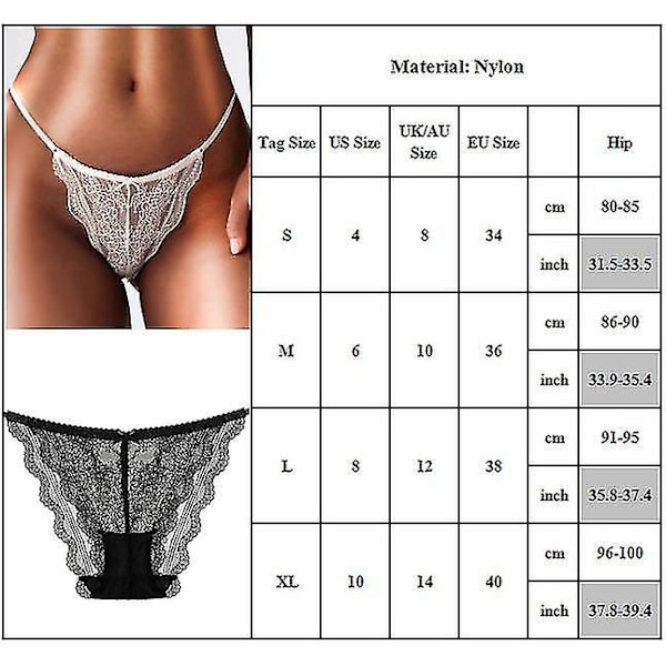 Seksikkäät pitsiset G-string stringit - Musta M