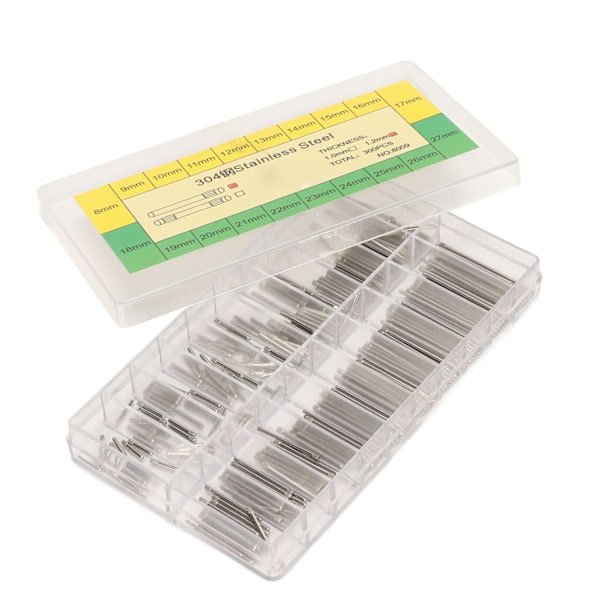 300 stk 1,2 mm Urremspinde Bar Rustfrit Stål Urremspinde Fjederstift Reparationsværktøj 8 mm-27 mm
