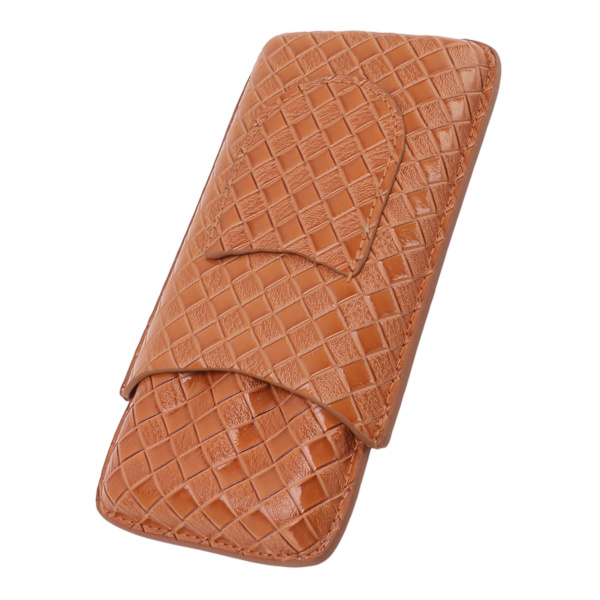 3 Sticks Bärbart Cigarrfodral Läder Cigarr Humidors Resefuktighetskräm Cigarrfodral för män Presenter Aurantium