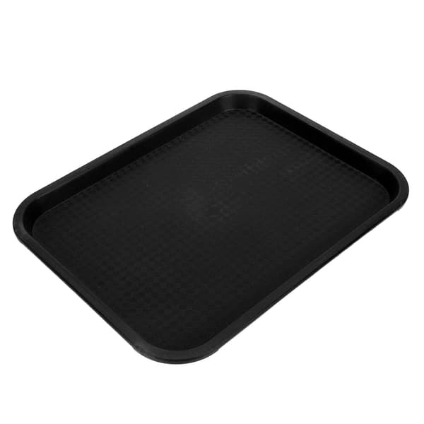 Fast Food Tray PP Rectangular Thick Non-slip Multi-function Food Tray for Restaurant Dining Room Black