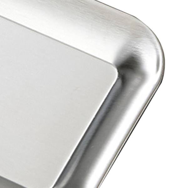 Serveringsfat Fyrkantigt fat i rostfritt stål Grilltallrik Silverfärg för Home S