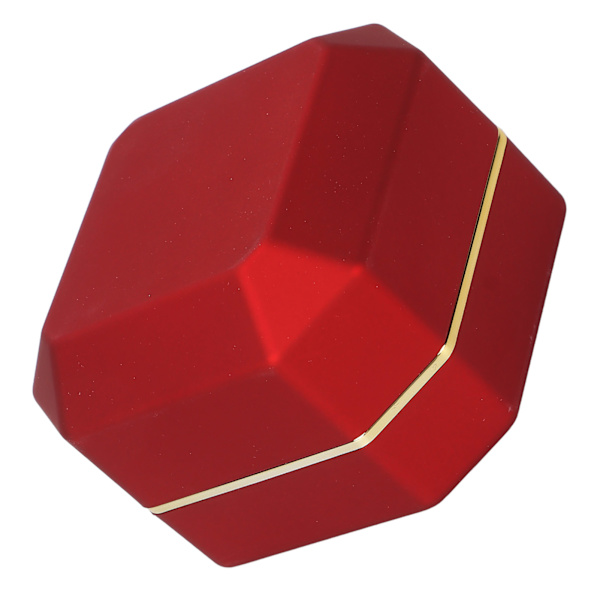 LED Ljus Ring Box Smycken Display Presentbox Smycken förvaringsfodral för förlovningsbröllopRöd