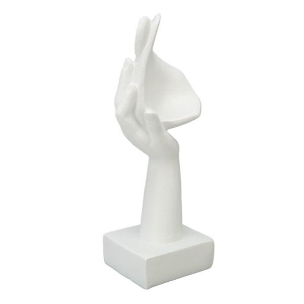 Tenker Ansikt Statue Resin Ansikt Skulptur Figur Borddekorasjoner for Stue Soverom Kontor Skrivebord Hvit