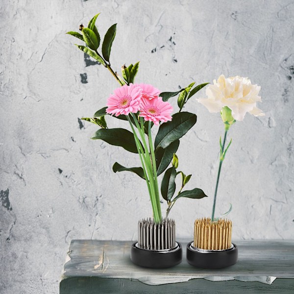 2 st koppar rostfritt stål rund form blomma Kenzan nål blomsterarrangemang Tillbehörsverktyg