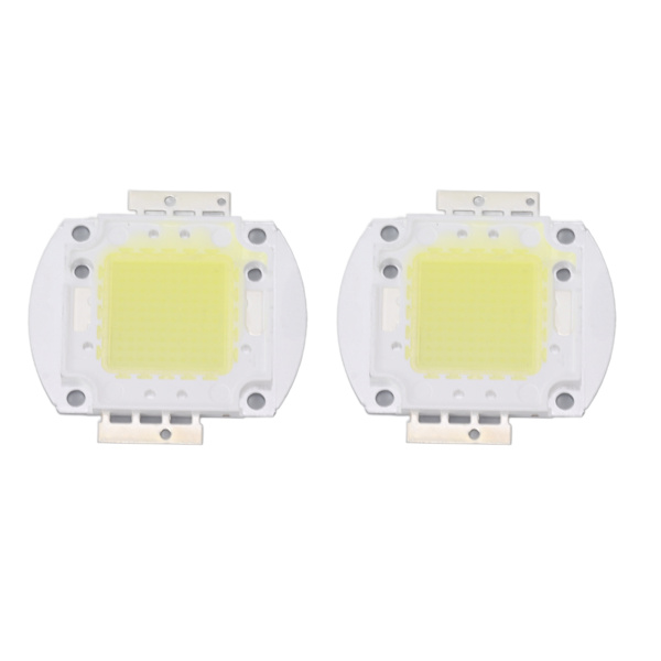 2 stk Runde LED-chips 100W Højtydende LED-chip Hvidt lys 9600LM 6000K LED-perler til Hjemmestudiet Udstilling Madlys Spotlight