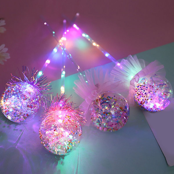 Lysende Tryllestav 16,9 tommer lang 3,1 tommer kuglediameter Blinkende Farverig Holdbar Gummi Blinkende LED Tryllestav