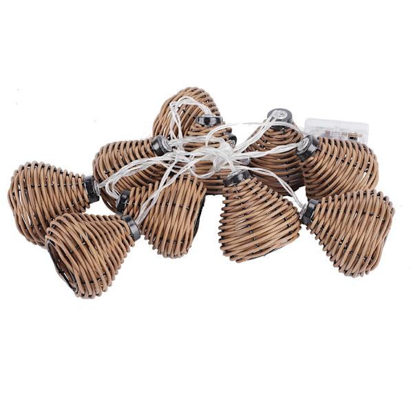 10 stk Rottinglamper Lysstreng LED Rottingkugler Fairy Lights Bryllup Hjemindretning