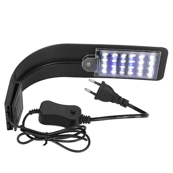 10W 220V EU-stik Akvarielampe Klips til Vandplanter Hvid Blå LED