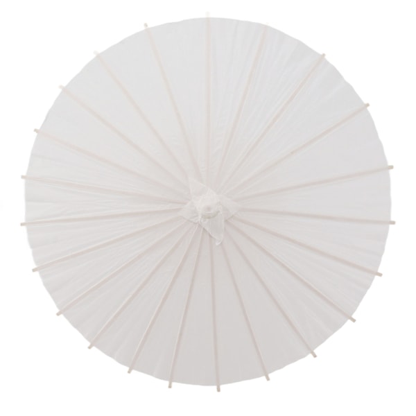 Børnepapirparasoller i bambus og papir kinesisk stil Elegant hvide DIY papirparasoller til dekoration 40cm/15,7in