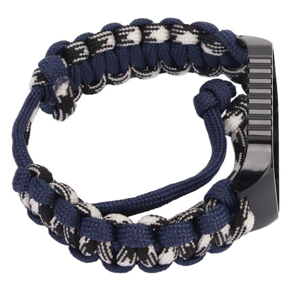 Paracord Watch Band Watch Protector Fodral 2 i 1 Kompatibel för Redmi Band 2 Smartwatch Marinblå